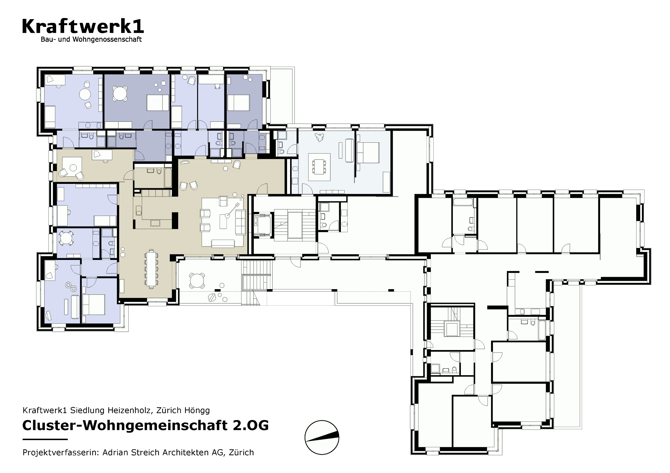 Wohncluster 600x400 Bau und Wohngenossenschaft Kraftwerk1 Zürich